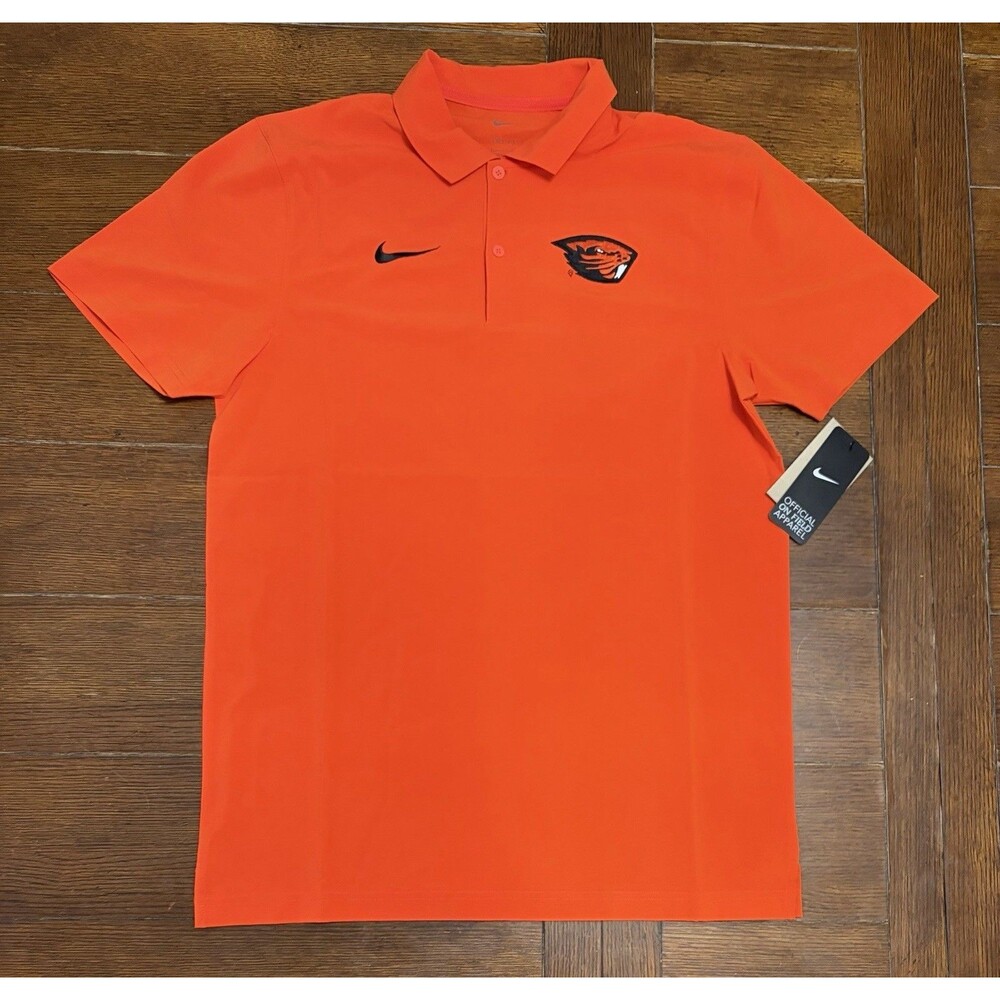 2024 Mens Size S Nike Oregon State Beavers Orange Short Sleeve Football Polo NWT